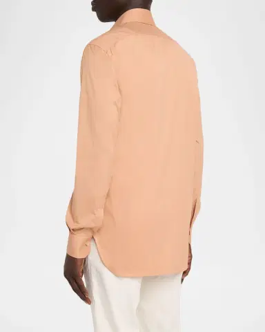 Kiton Men's Solid Cotton Sport Shirt | Thumbnail 3 Kiton Men's Solid Cotton Sport Shirt | Thumbnail 3