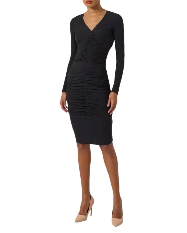 Pure Ruched Knee-Length Skirt