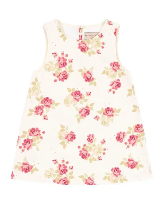 Girl 's Magot Sleeveless Floral Cotton Dress, Size 18M-10