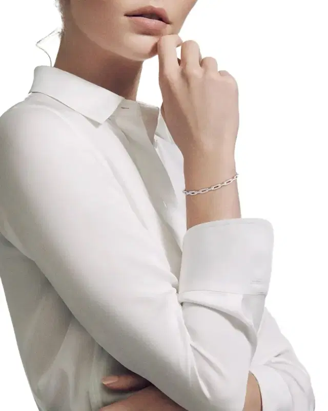 Stax Chain Link Bracelet with Diamonds in 18K White Gold
