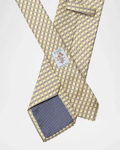 Eton Men's Geometric Circle Print Silk Tie | Thumbnail 2