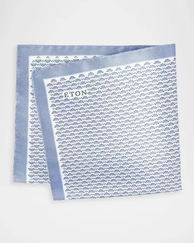 Eton Men's Geometric Floral Silk Pocket Square | Thumbnail 2 Eton Men's Geometric Floral Silk Pocket Square | Thumbnail 2