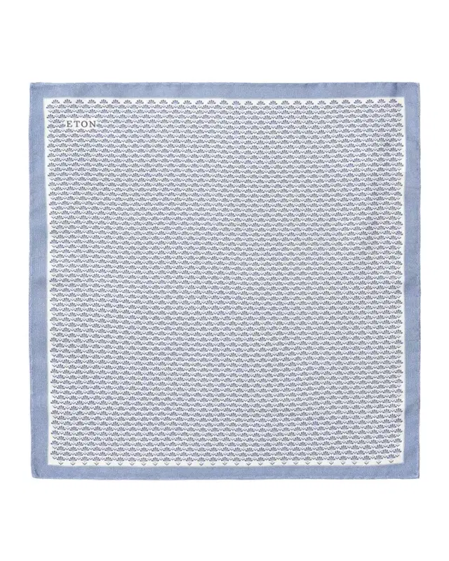 Eton Men 's Geometric Floral Silk Pocket Square