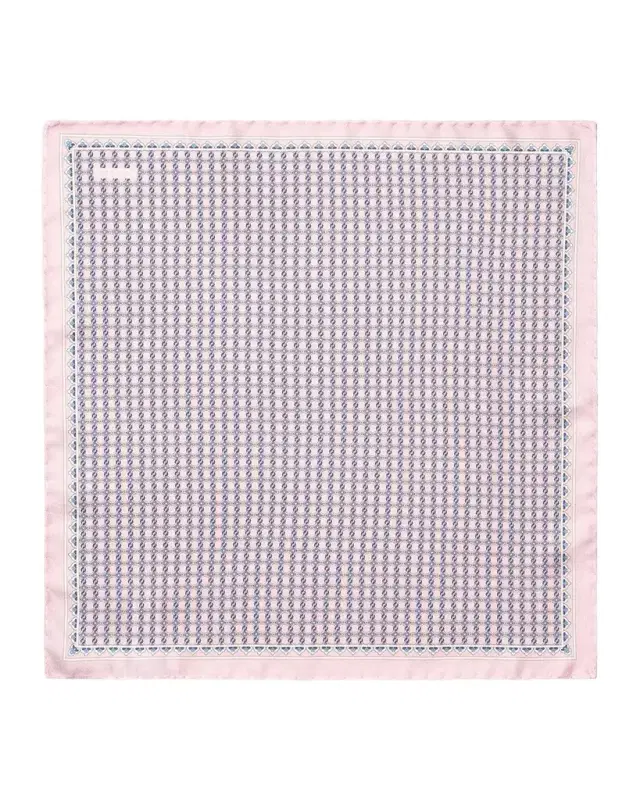 Eton Men 's Geometric Link-Print Silk Pocket Square