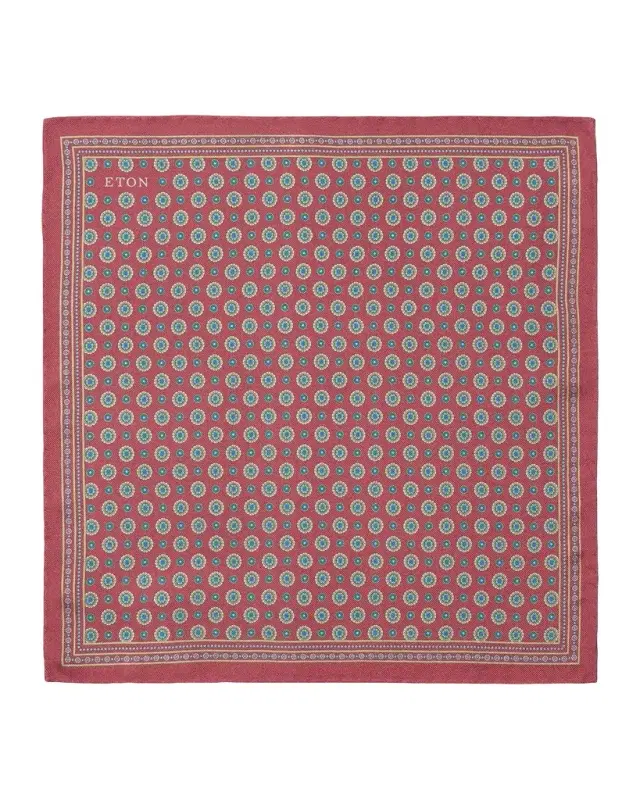 Men 's Circle Medallion Silk Pocket Square