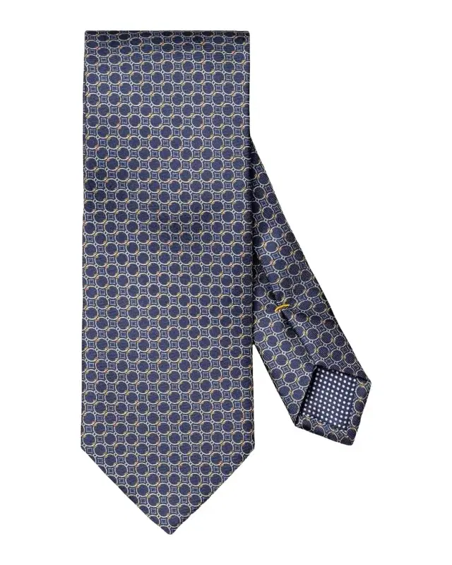 Men 's Geometric Circle Print Silk Tie