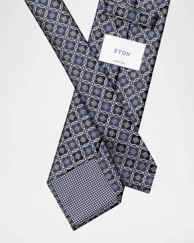 Eton Men's Maxi-Medallion Silk Jacquard Tie | Thumbnail 2 Eton Men's Maxi-Medallion Silk Jacquard Tie | Thumbnail 2