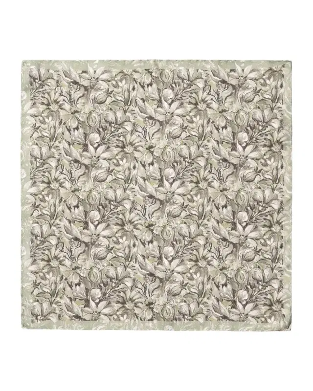 Men 's Floral Artwork Silk Pocket Square