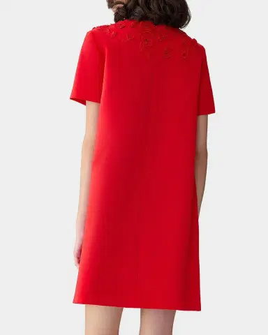 Carolina Herrera Carnation Embroidered Short-Sleeve Mini Dress | Thumbnail 2 Carolina Herrera Carnation Embroidered Short-Sleeve Mini Dress | Thumbnail 2