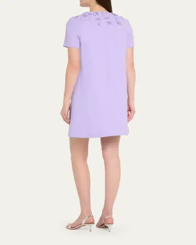 Carolina Herrera Carnation Embroidered Short-Sleeve Mini Dress | Thumbnail 6 Carolina Herrera Carnation Embroidered Short-Sleeve Mini Dress | Thumbnail 6