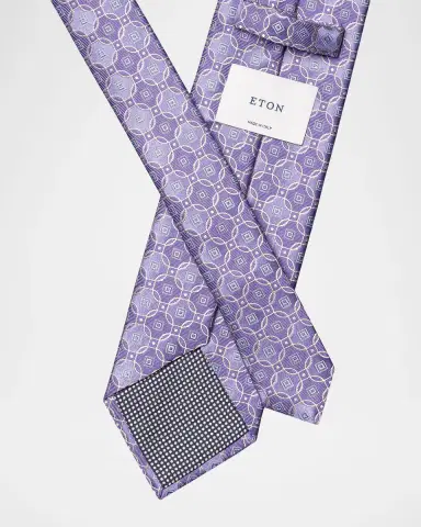 Eton Men's Maxi-Medallion Silk Jacquard Tie | Thumbnail 2