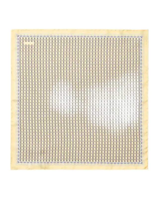 Eton Men 's Geometric Link-Print Silk Pocket Square