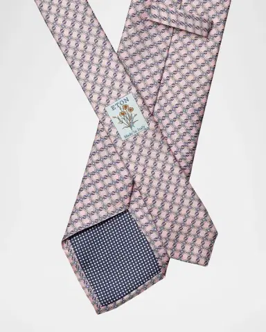 Eton Men's Geometric Circle Print Silk Tie | Thumbnail 2