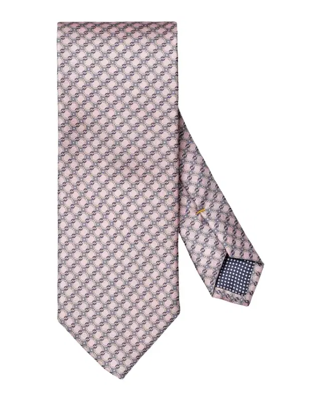 Men 's Geometric Circle Print Silk Tie