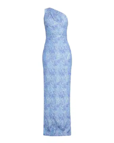 Rickie Freeman for Teri Jon One-Shoulder Metallic Jacquard Column Gown | Thumbnail 1