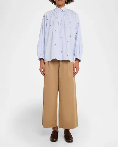 Weekend Max Mara Golfo Cropped Wide-Leg Cotton Pants | Thumbnail 2
