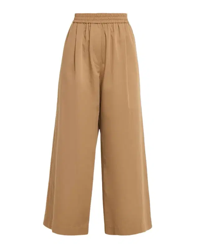 Golfo Cropped Wide-Leg Cotton Pants
