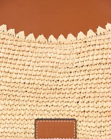 Staud Rowey Raffia & Leather Shoulder Bag | Thumbnail 4