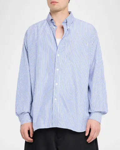 Willy Chavarria Men's Veterano-Stripe Cotton-Blend Sport Shirt | Thumbnail 4 Willy Chavarria Men's Veterano-Stripe Cotton-Blend Sport Shirt | Thumbnail 4