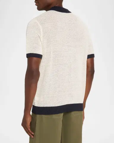 Onia Men 's Linen Short-Sleeve Cardigan Sweater | Thumbnail 3