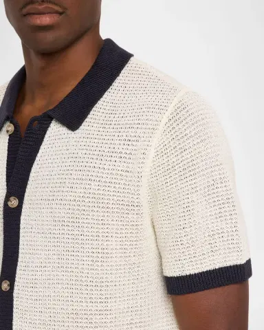 Onia Men 's Linen Short-Sleeve Cardigan Sweater | Thumbnail 5