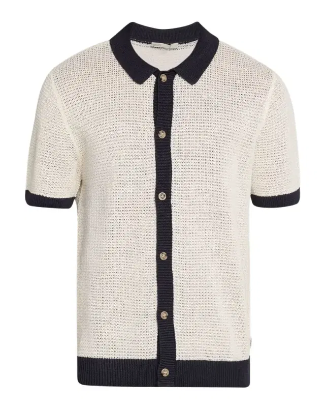 Men 's Linen Short-Sleeve Cardigan Sweater