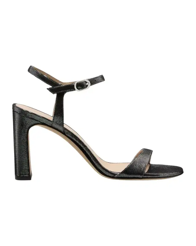 85mm Babette Leather Noir Ankle-Strap Sandals