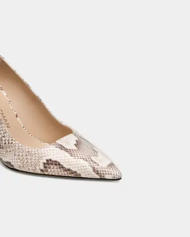Stuart Weitzman 85mm Stuart Power Snake-Embossed Leather Pumps | Thumbnail 3