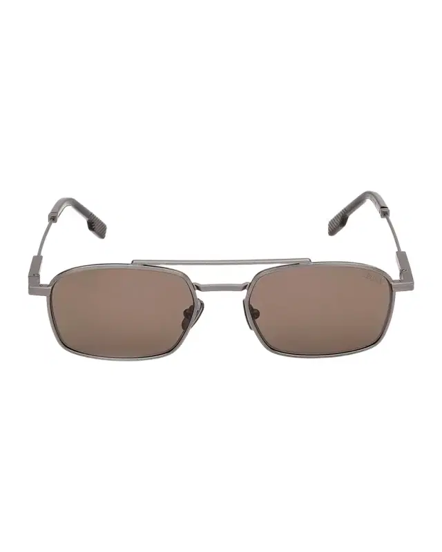 ZEGNA Men 's Metal Aviator Sunglasses
