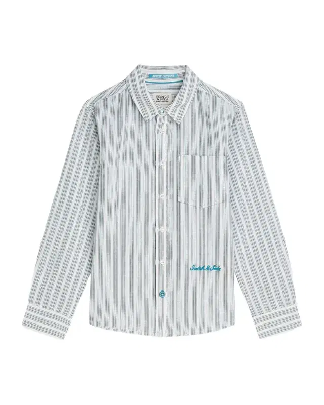 Boy's Striped Linen Cotton Shirt, Size 4