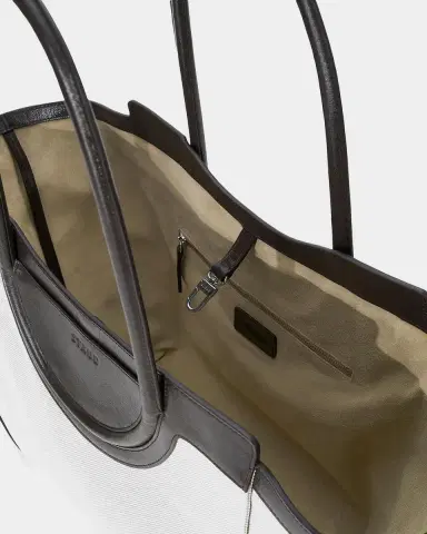 Staud Maude Leather-Trim Canvas Tote Bag | Thumbnail 3 Staud Maude Leather-Trim Canvas Tote Bag | Thumbnail 3
