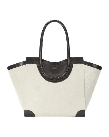 Staud Maude Leather-Trim Canvas Tote Bag | Thumbnail 1 Staud Maude Leather-Trim Canvas Tote Bag | Thumbnail 1