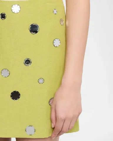 Tanya Taylor Ari Mirror-Embellished Linen-Blend Mini Skirt | Thumbnail 5 Tanya Taylor Ari Mirror-Embellished Linen-Blend Mini Skirt | Thumbnail 5