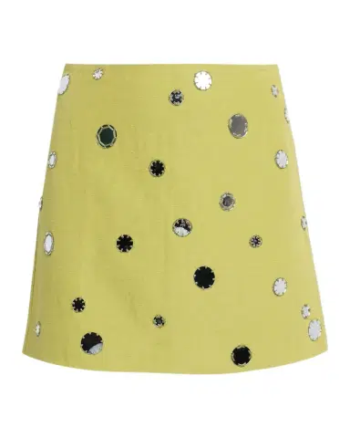 Tanya Taylor Ari Mirror-Embellished Linen-Blend Mini Skirt | Thumbnail 1 Tanya Taylor Ari Mirror-Embellished Linen-Blend Mini Skirt | Thumbnail 1