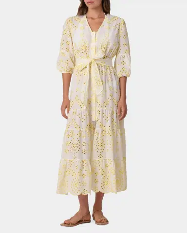 Shoshanna Santorini Cotton Broderie Anglaise Midi Dress | Thumbnail 2