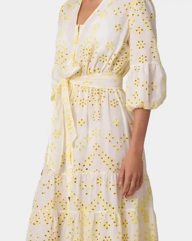 Shoshanna Santorini Cotton Broderie Anglaise Midi Dress | Thumbnail 4