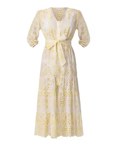 Shoshanna Santorini Cotton Broderie Anglaise Midi Dress | Thumbnail 1