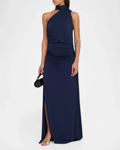 Simkhai Moira Draped Mock-Neck Jersey Gown | Thumbnail 4 Simkhai Moira Draped Mock-Neck Jersey Gown | Thumbnail 4