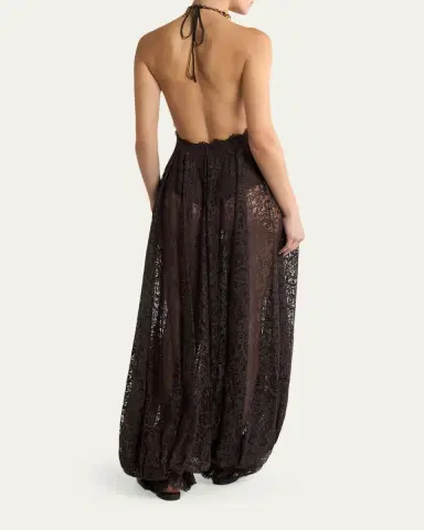 Etro Plunging Halter Lace Balloon-Leg Jumpsuit | Thumbnail 3 Etro Plunging Halter Lace Balloon-Leg Jumpsuit | Thumbnail 3
