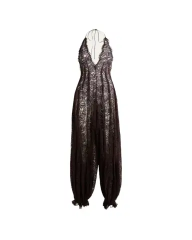 Etro Plunging Halter Lace Balloon-Leg Jumpsuit | Thumbnail 1 Etro Plunging Halter Lace Balloon-Leg Jumpsuit | Thumbnail 1
