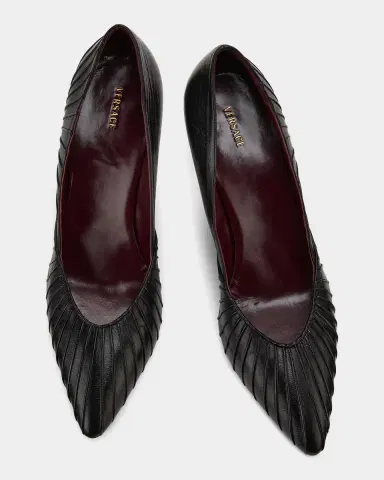 Versace 90mm Gianni Textured Leather Pumps | Thumbnail 5 Versace 90mm Gianni Textured Leather Pumps | Thumbnail 5