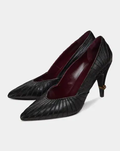 Versace 90mm Gianni Textured Leather Pumps | Thumbnail 7 Versace 90mm Gianni Textured Leather Pumps | Thumbnail 7