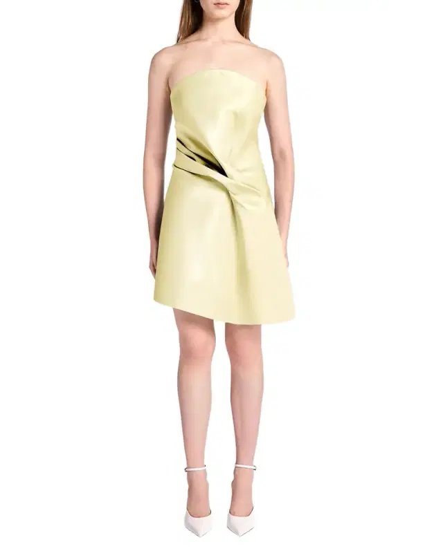 Kate Strapless Draped Liquid-Effect Mini Dress