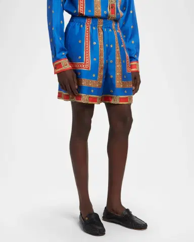 Versace Men's Underwater Barocco Silk Shorts | Thumbnail 4 Versace Men's Underwater Barocco Silk Shorts | Thumbnail 4