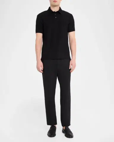 Emporio Armani Men's Cotton Jersey Ribbed-Trim Polo Shirt | Thumbnail 2 Emporio Armani Men's Cotton Jersey Ribbed-Trim Polo Shirt | Thumbnail 2