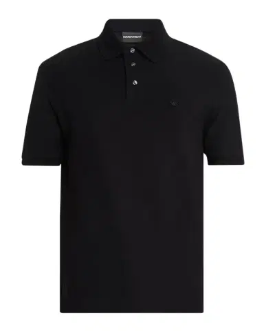 Emporio Armani Men's Cotton Jersey Ribbed-Trim Polo Shirt | Thumbnail 1 Emporio Armani Men's Cotton Jersey Ribbed-Trim Polo Shirt | Thumbnail 1