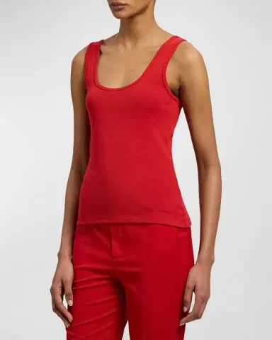 Ralph Lauren Collection Ellis Rib-Knit Cotton-Blend Tank Top | Thumbnail 5