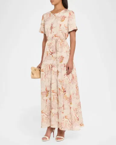 Ungaro Billie Floral-Print Hammered Satin Maxi Dress | Thumbnail 3