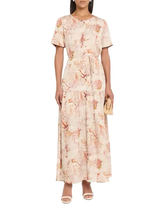 Billie Floral-Print Hammered Satin Maxi Dress