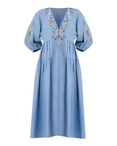 Shoshanna Evora Embroidered Midi Dress | Thumbnail 1 Shoshanna Evora Embroidered Midi Dress | Thumbnail 1